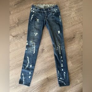 Distressed Blue Jeans